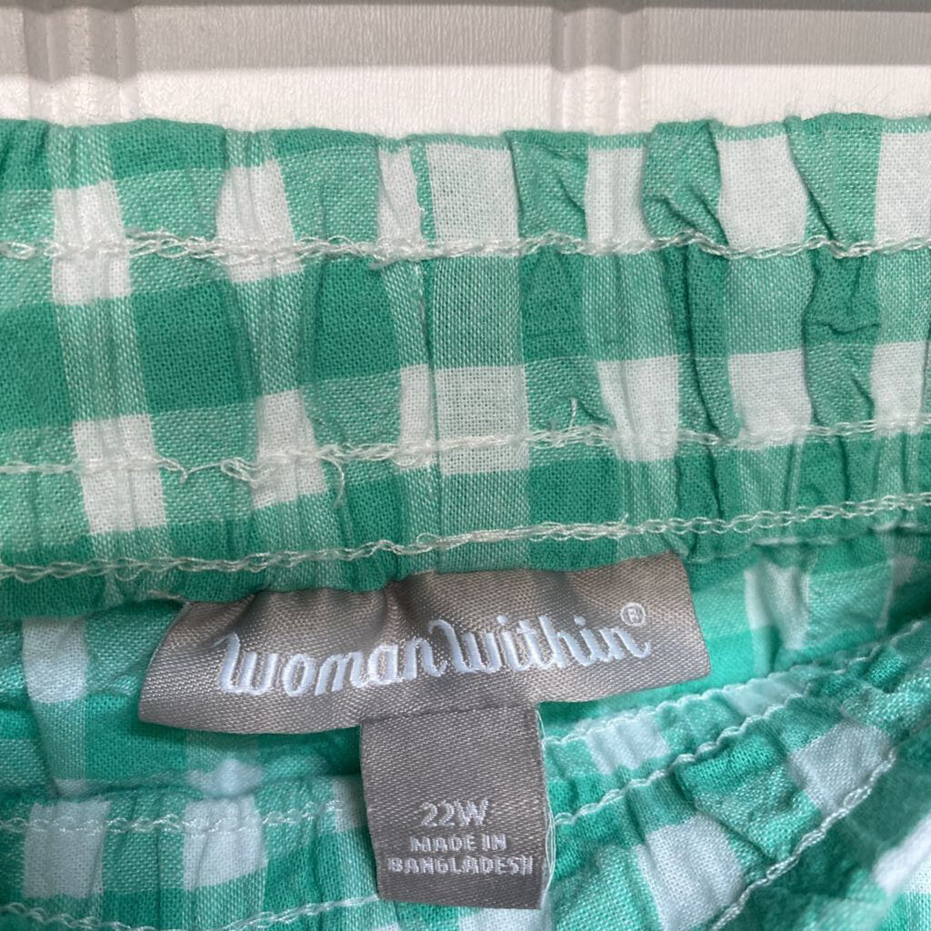 DRAWSTRING WAIST CHECK CAPRIS
