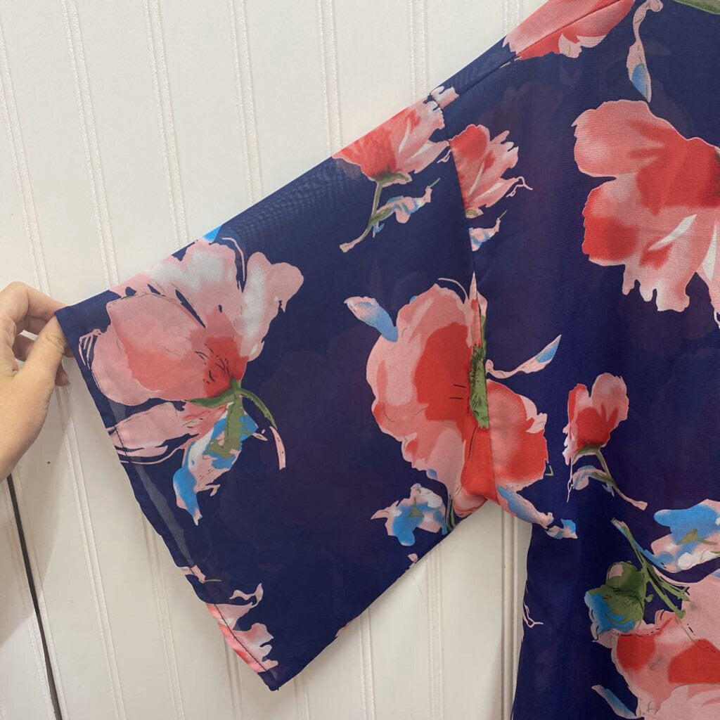 SHEAR FLORAL CARDIGAN