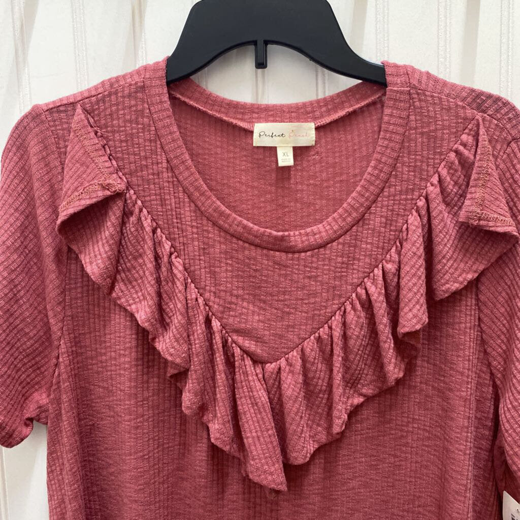 RUFFLED SHORT SLEEVED