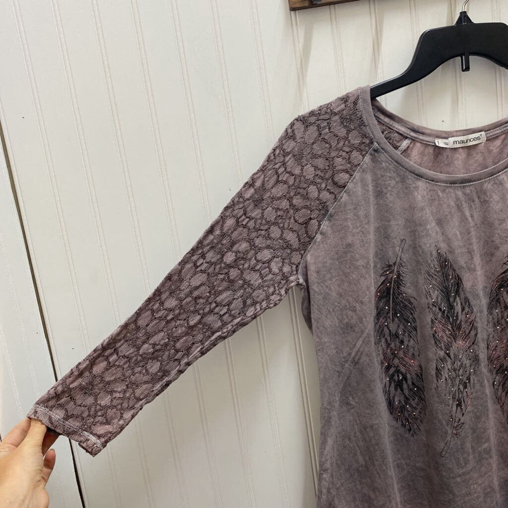 FEATHER PRINT LONG SLEEVED