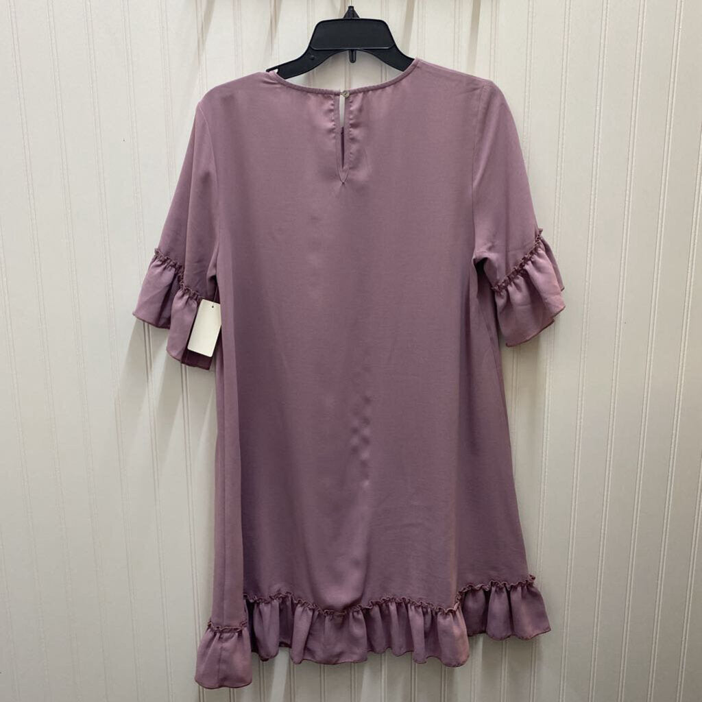 SHORT SLEEVE RUFFLE EDGE SHORT DRESS