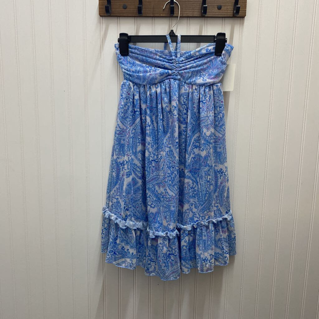 HALTER PATTERNED SHORT DRESS