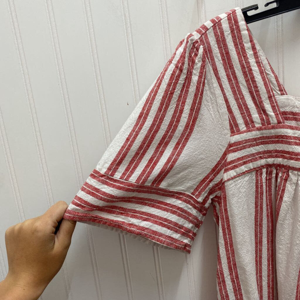 STRIPED SHORT SLEEVE SHORT DRESS