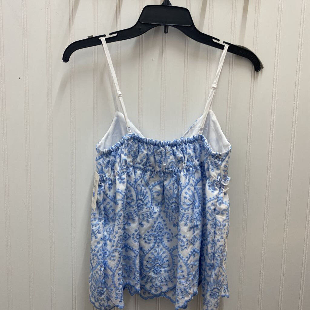 PATTERNED V NECK SPAGHETTI STRAP TOP