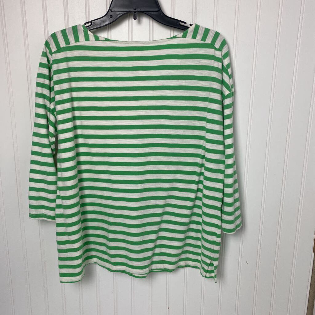 STRIPED LONG SLEEVE KNIT TOP