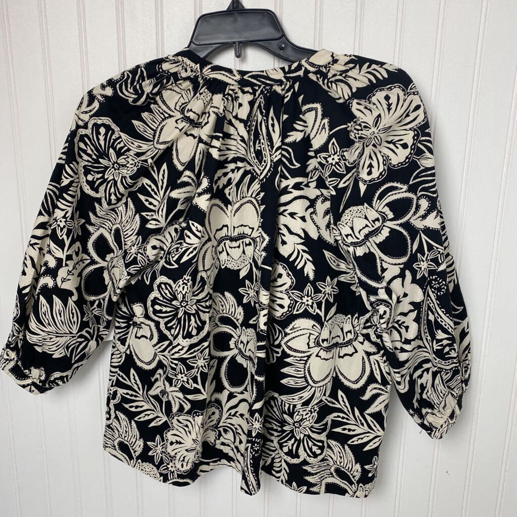 LONG SLEEVE FLORAL PRINT TOP