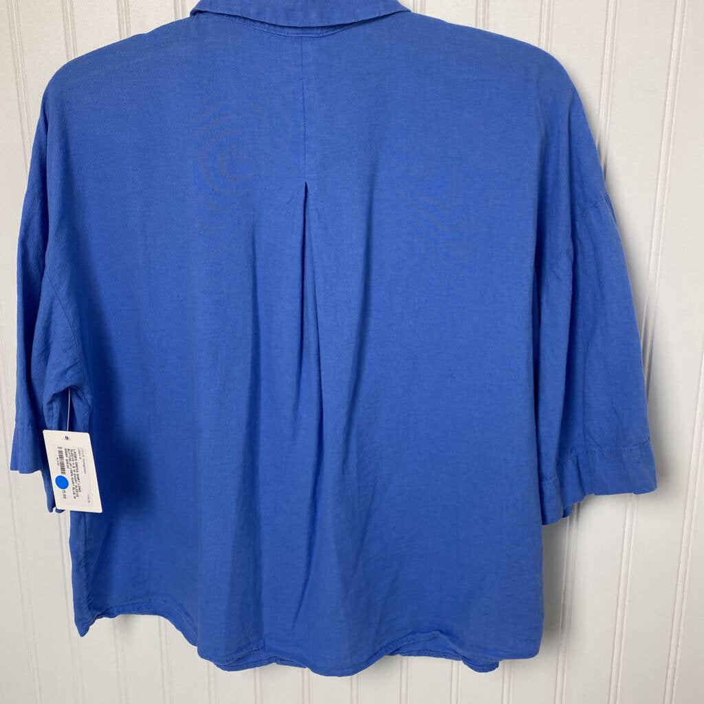 SHORT SLEEVE BUTTON UP LINEN SHIRT