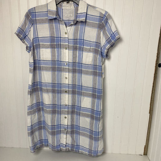 SHORT SLEEVE PLAID SHORT DRESS