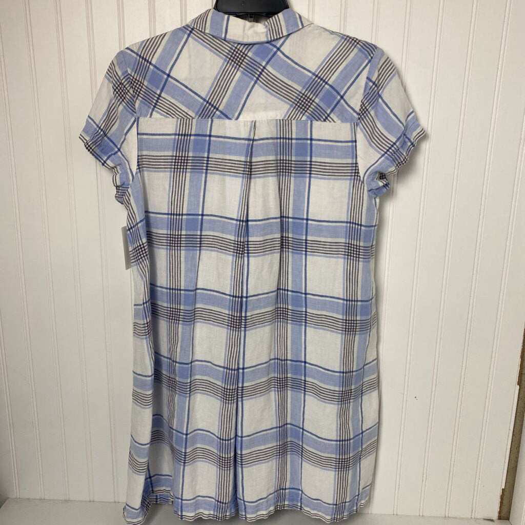 SHORT SLEEVE PLAID SHORT DRESS