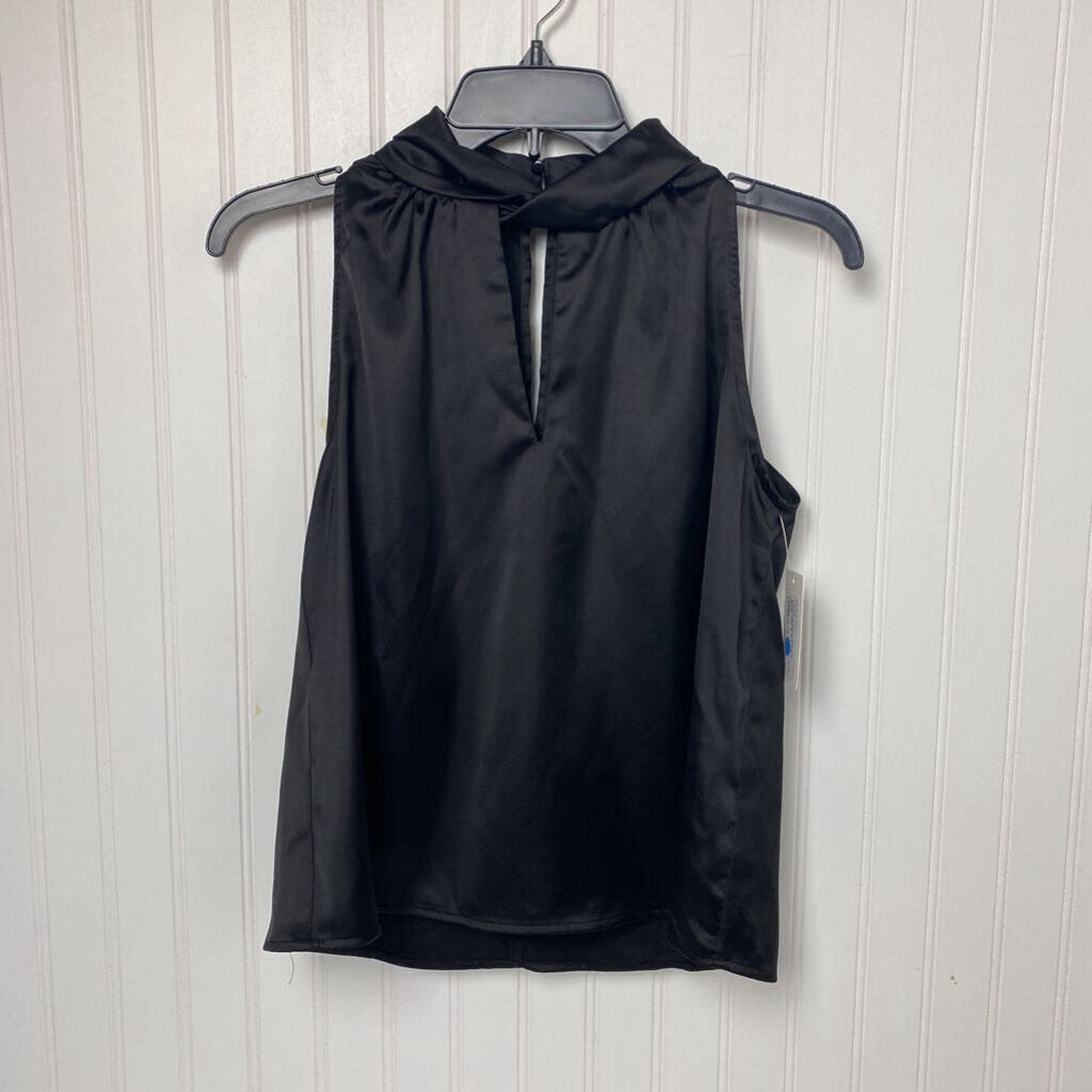 HIGH NECK SATIN SLEEVLESS