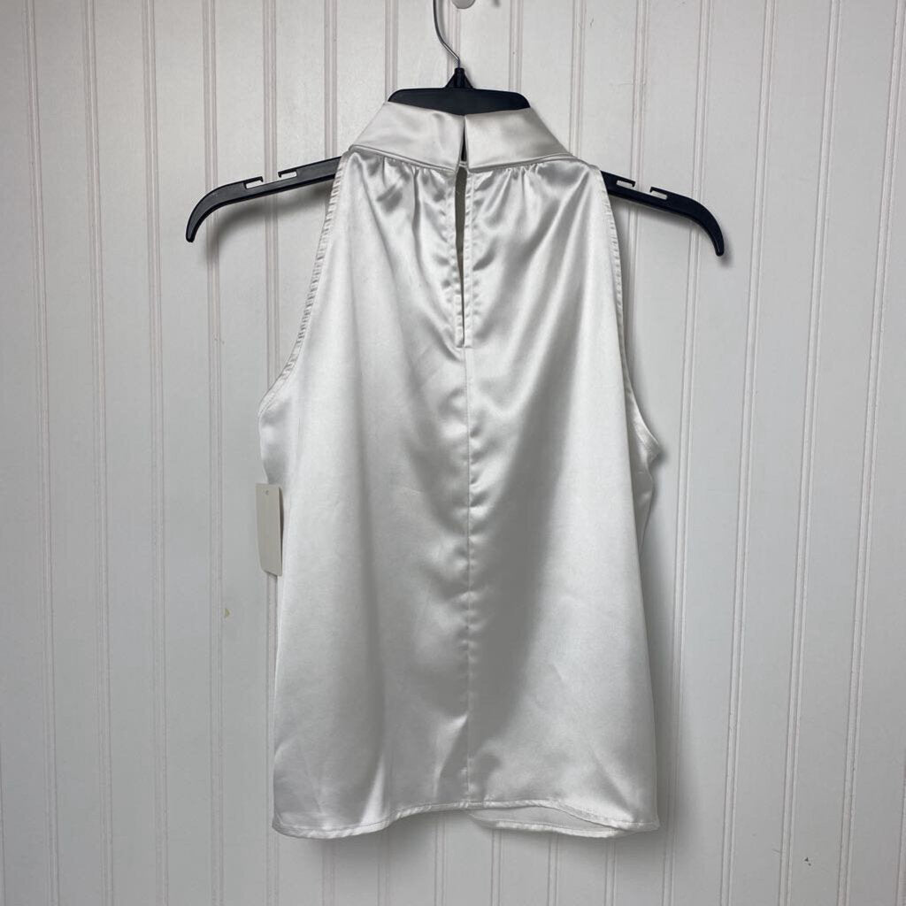 HIGH NECK SATIN SLEEVLESS