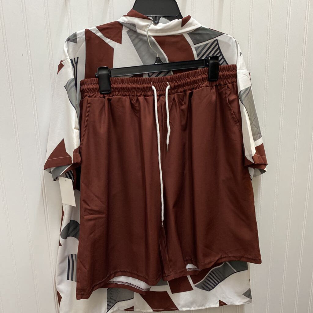 SHORT SLEEVE BUTTON UP WITH MATCHING SHORTS