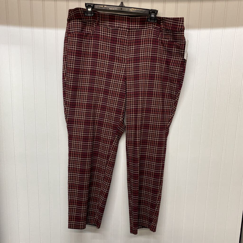 PLAID ANKLE CUT DRESS PANTS