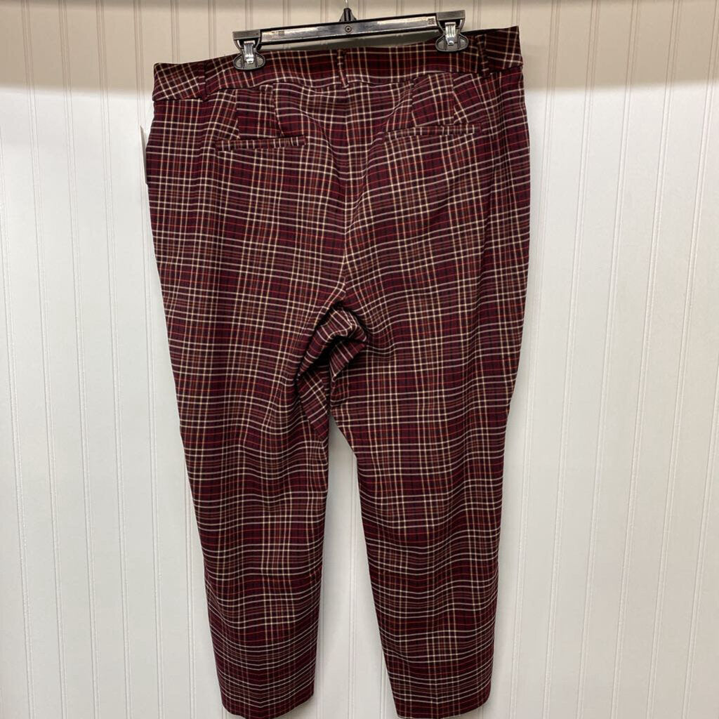 PLAID ANKLE CUT DRESS PANTS