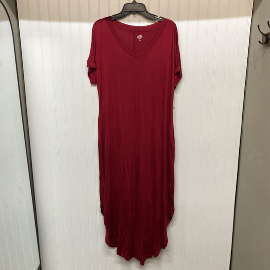 SHORT SLEEVE V NECK LONG DRESS