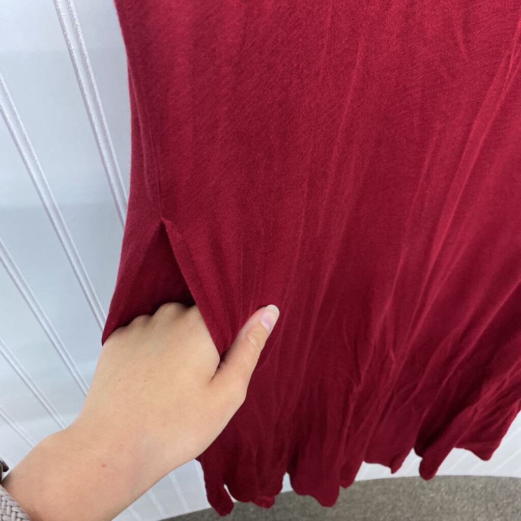 SHORT SLEEVE V NECK LONG DRESS