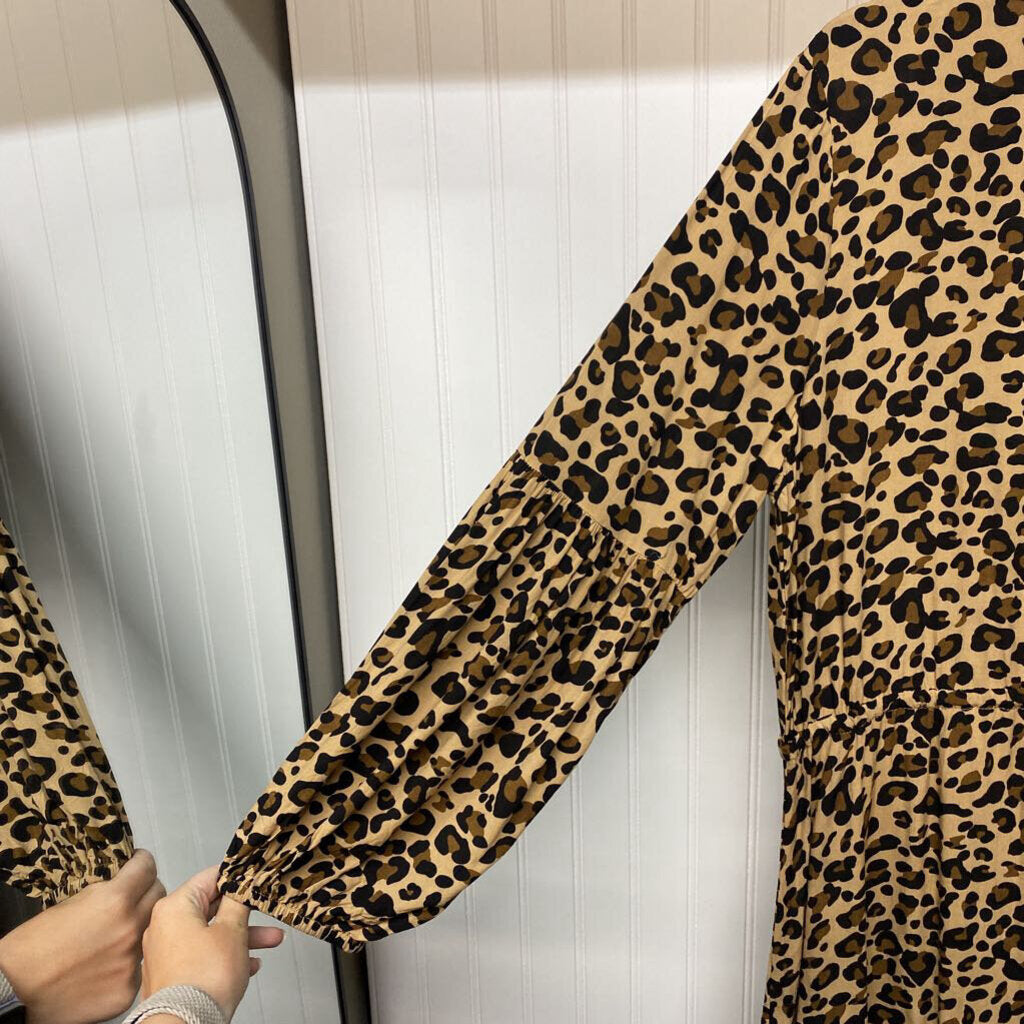 LONG SLEEVE CHEETAH PRINT DRESS