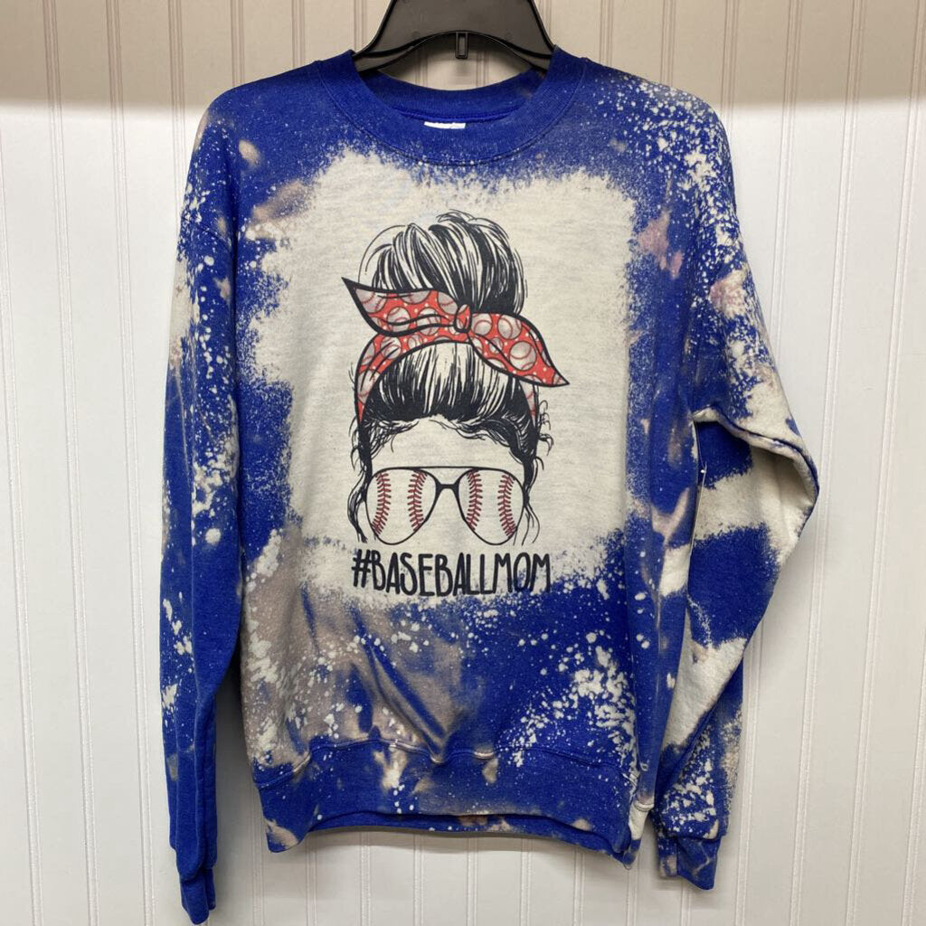 BLEACHED "#BASEBALLMOM" GRAPHIC SWEATSHIRT