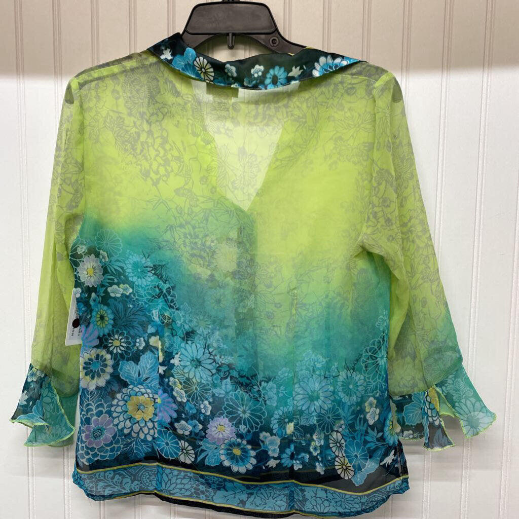 SHEER LONG SLEEVE BUTTON UP