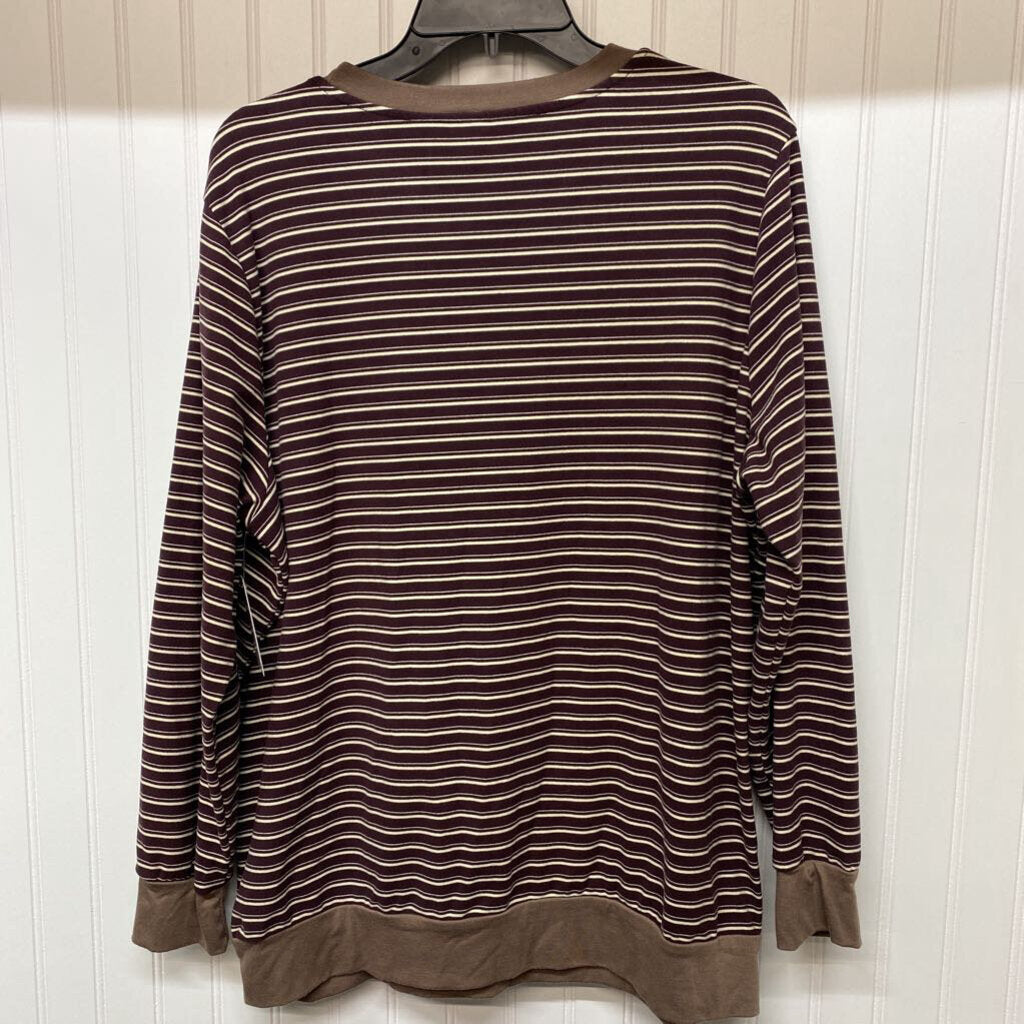 SOFT STRIPED LONG SLEEVE SWEATSHIRT