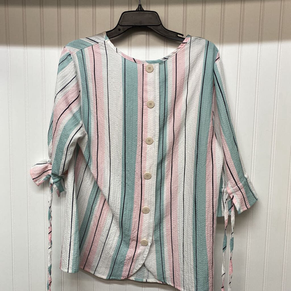STRIPED LONG SLEEVE BLOUSE