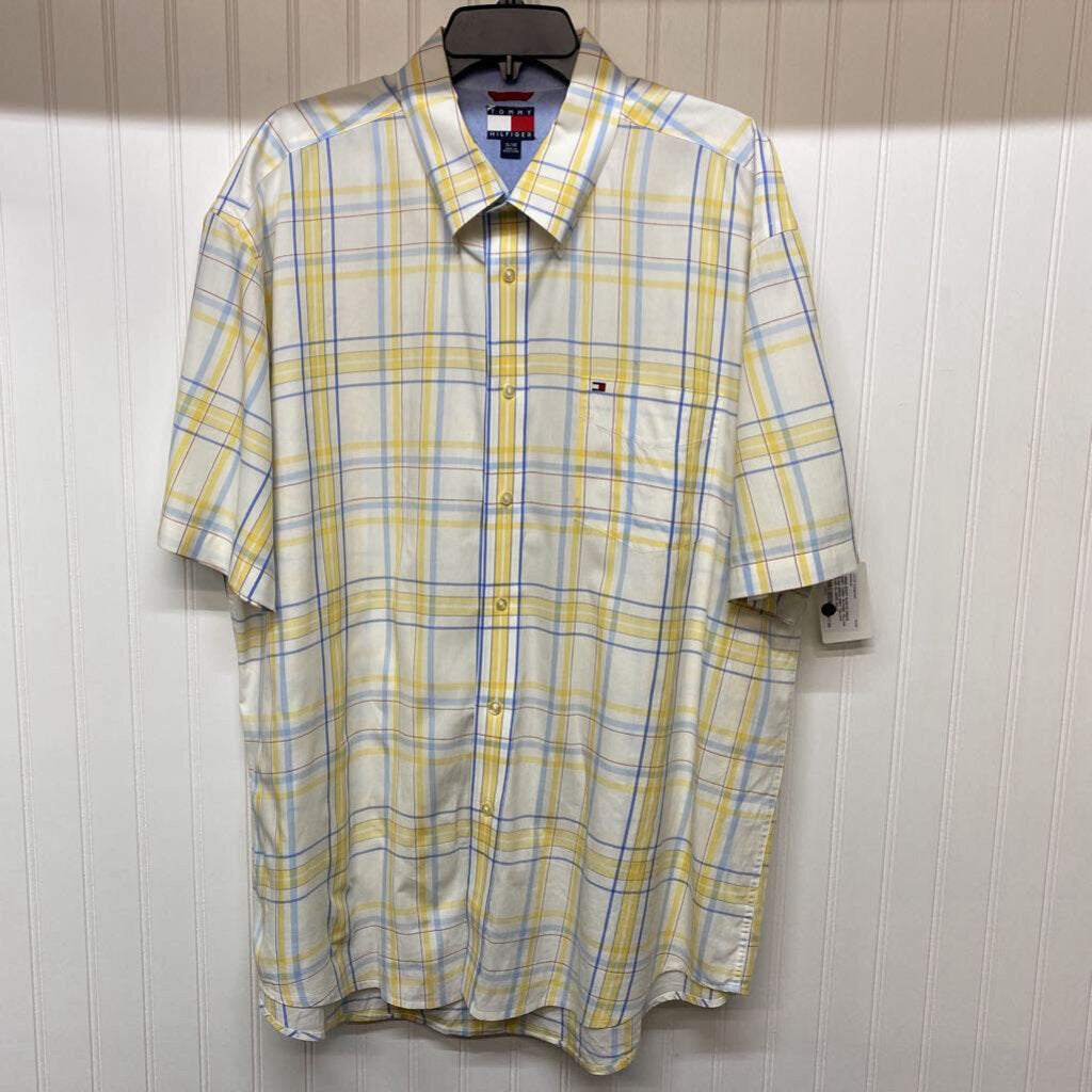 YELLOW PLAID DRESS SHIRT