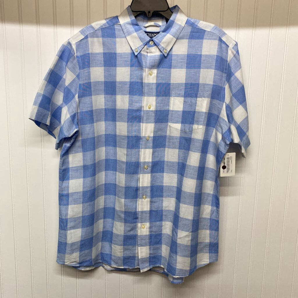 BLUE PLAID DRESS SHIRT