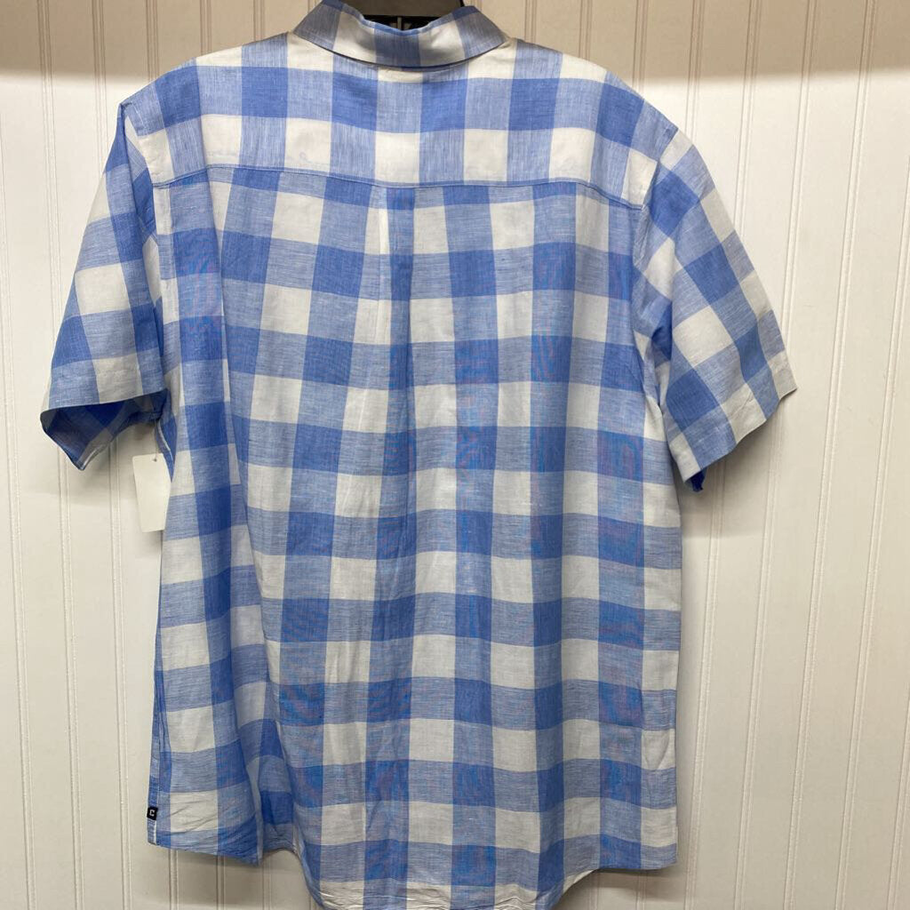BLUE PLAID DRESS SHIRT