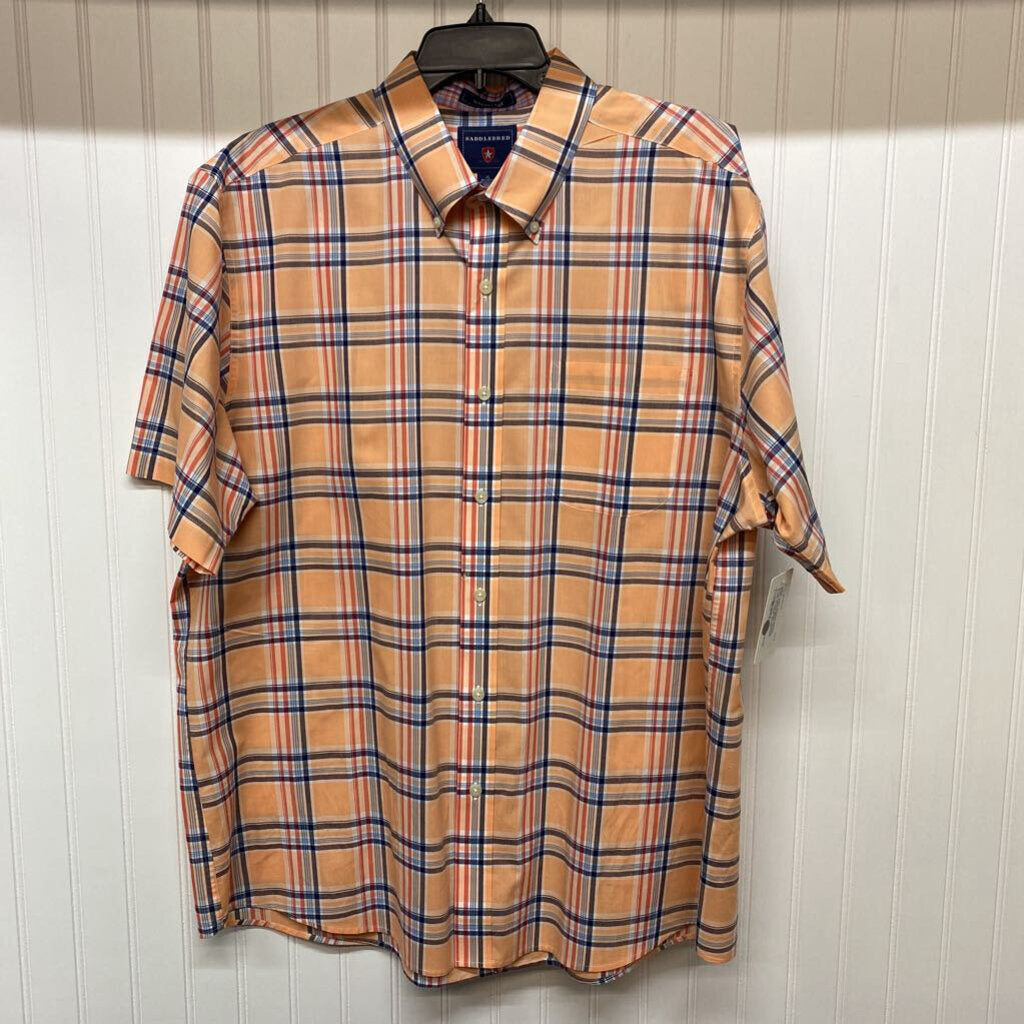 ORANGE PLAID DRESS SHIRT