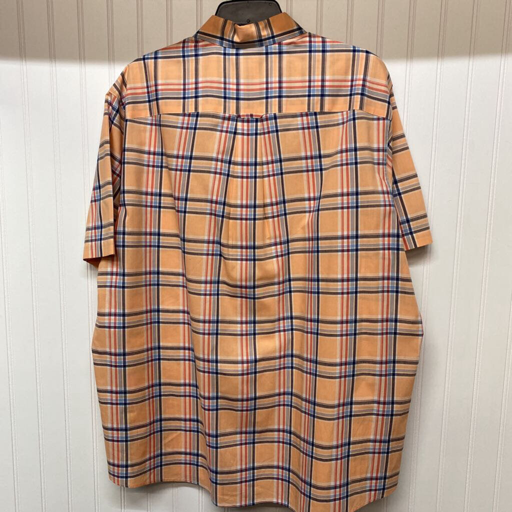 ORANGE PLAID DRESS SHIRT
