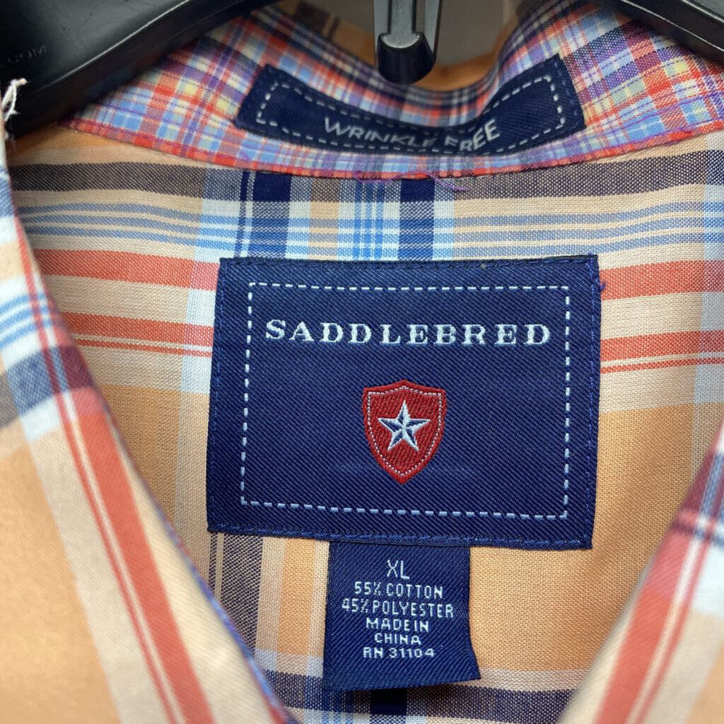ORANGE PLAID DRESS SHIRT