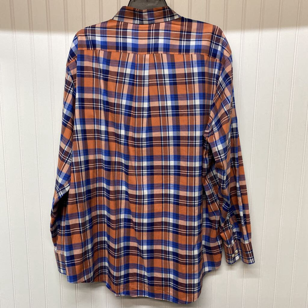 ORANGE PLAID DRESS SHIRT