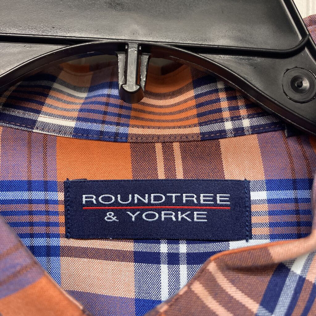 ORANGE PLAID DRESS SHIRT