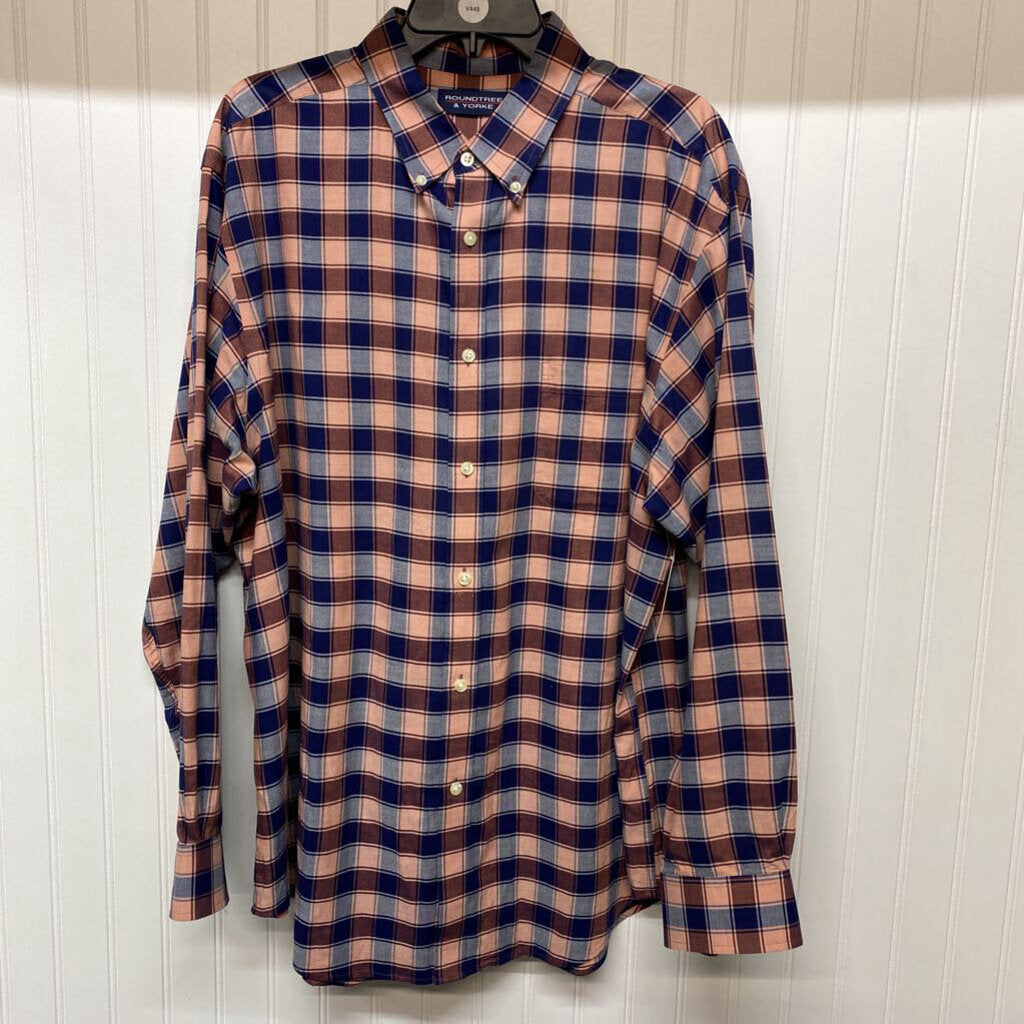 BROWN PLAID DRESS SHIRT