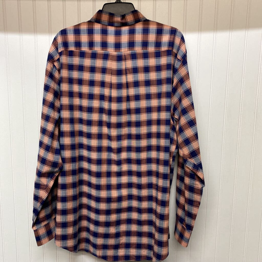 BROWN PLAID DRESS SHIRT