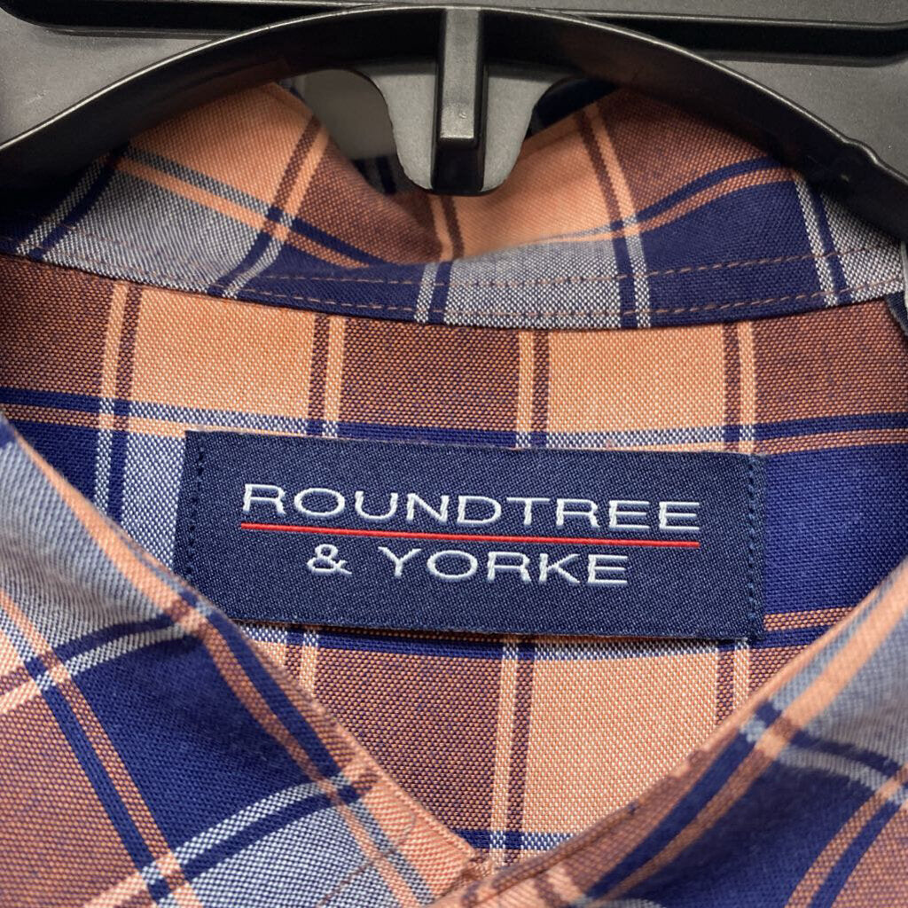 BROWN PLAID DRESS SHIRT