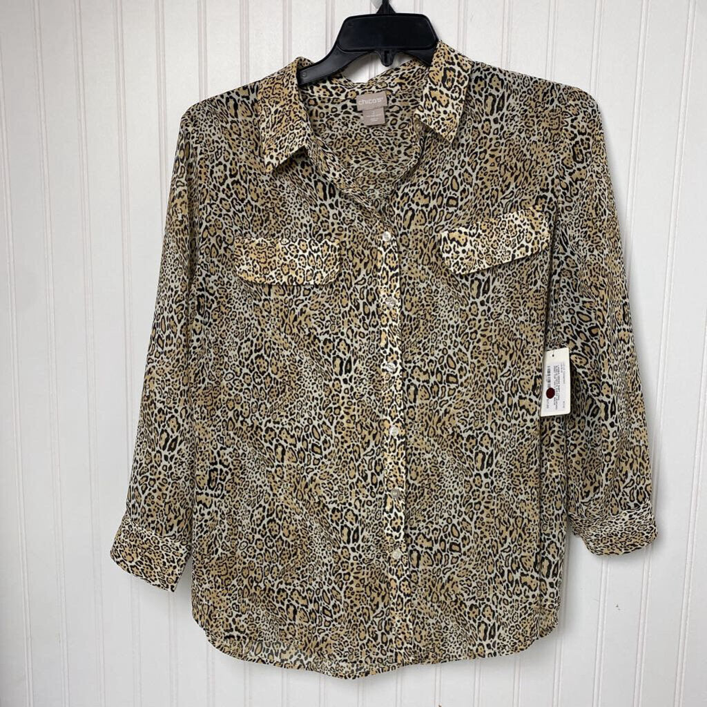 SHEAR LEOPARD PRINT TOP