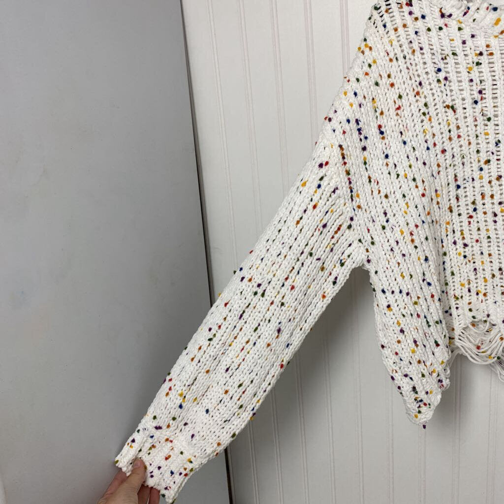 LOOSE KNIT FRAYED HEM SWEATER