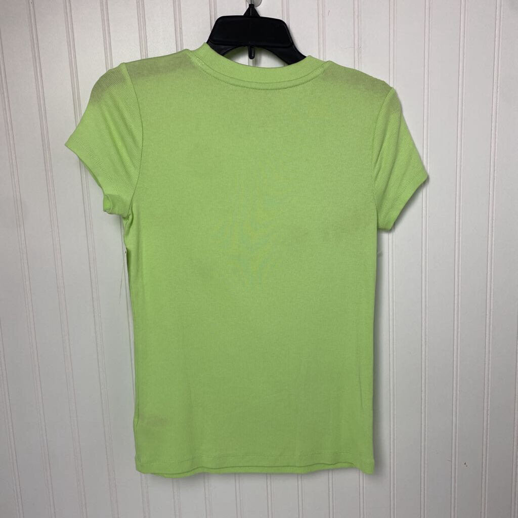 RIBBED SHORT SLEEVED TOP