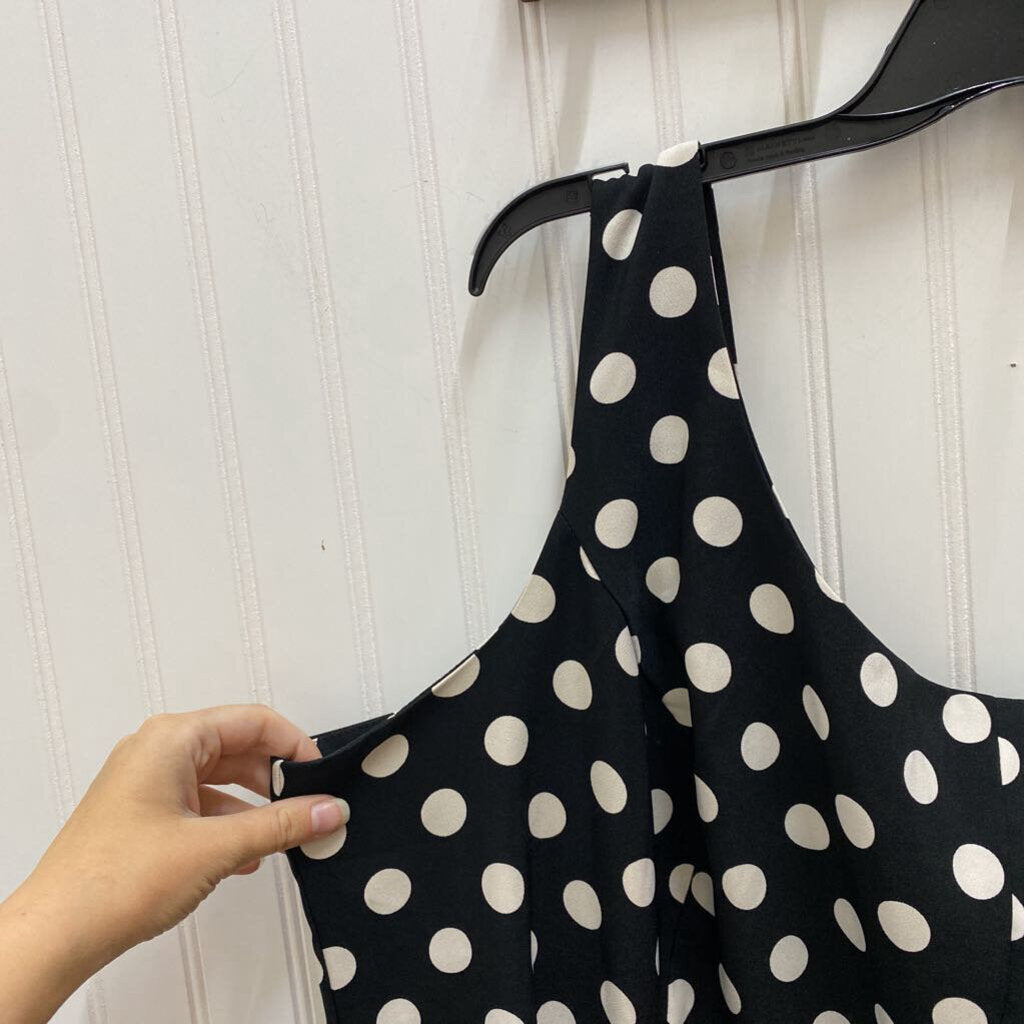 SLEEVLESS POLKA DOT DRESS