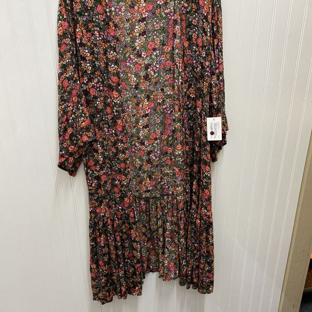 LONG FLORAL CARDIGAN