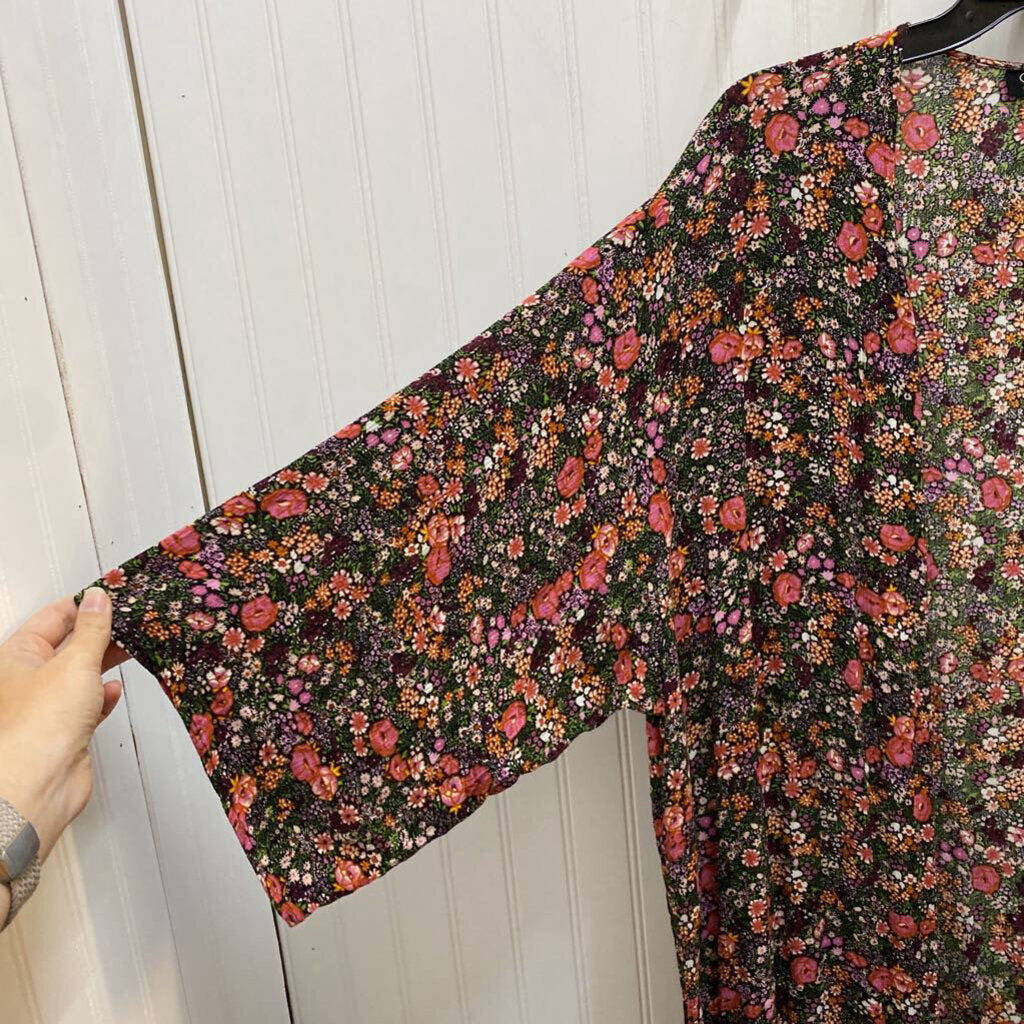 LONG FLORAL CARDIGAN