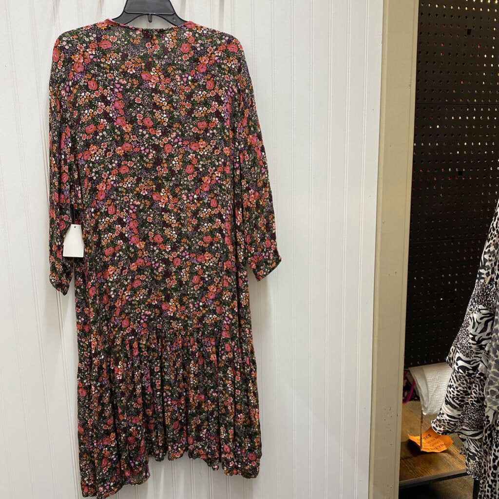LONG FLORAL CARDIGAN