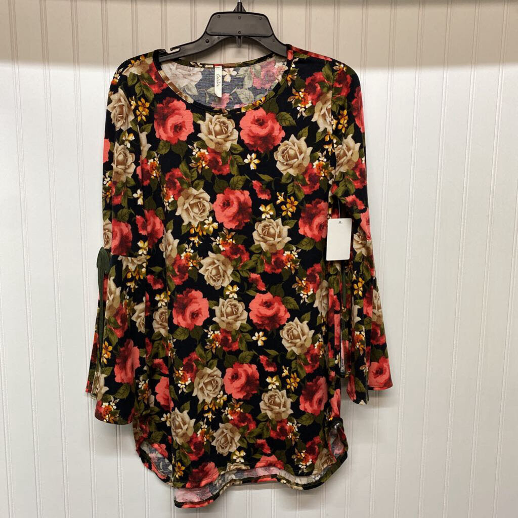 LONG SLEEVE FLORAL PRINT TOP