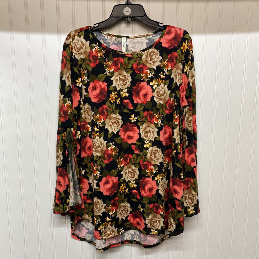 LONG SLEEVE FLORAL PRINT TOP
