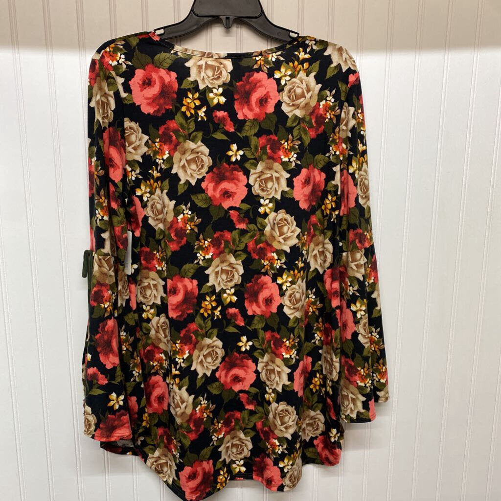 LONG SLEEVE FLORAL PRINT TOP