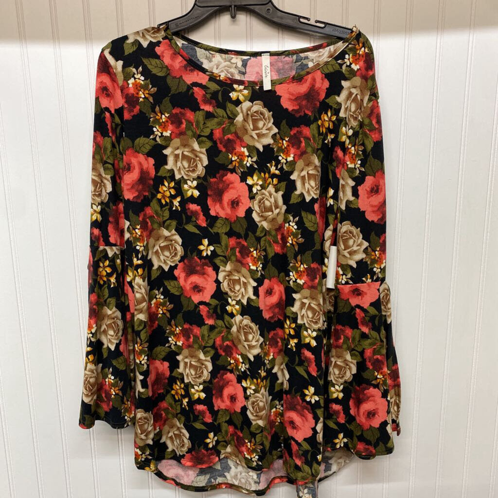 LONG SLEEVE FLORAL PRINT TOP