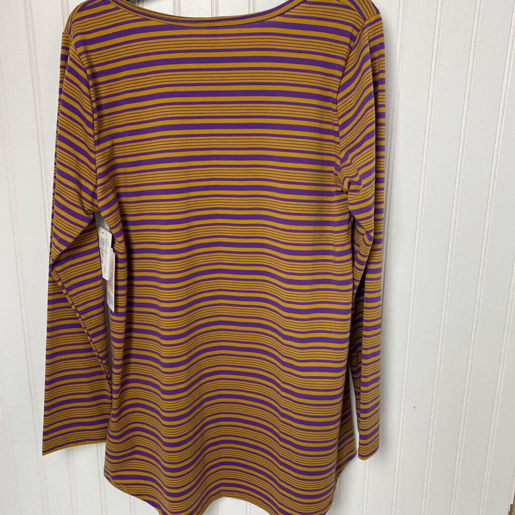 STRIPED LONG SLEEVE KNIT TOP