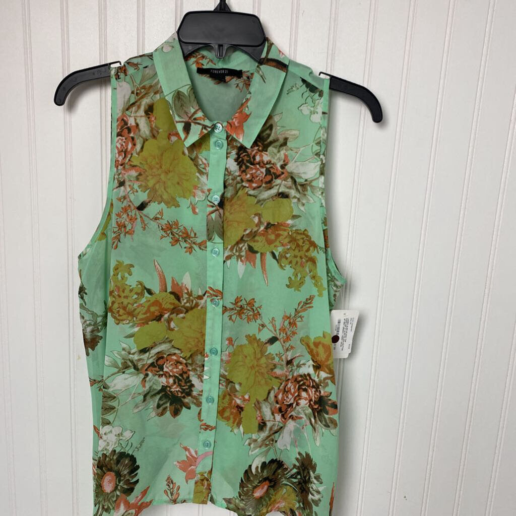 SLEEVELESS BUTTON UP
