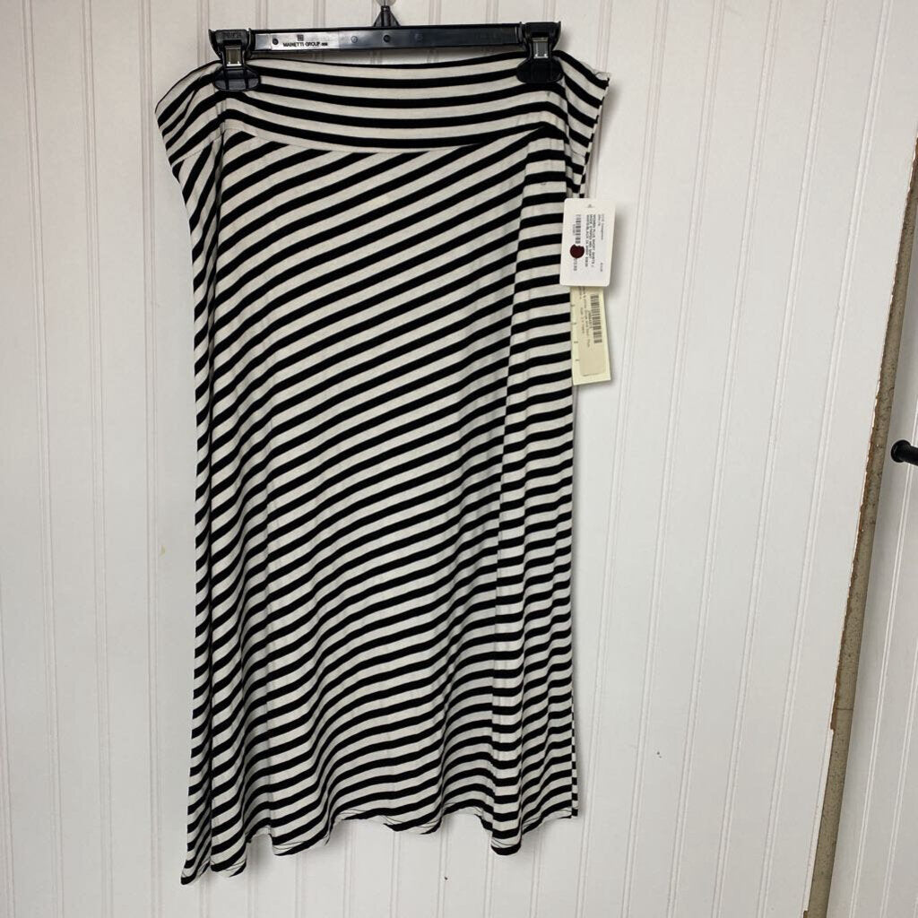 STRIPED MIDI SKIRT